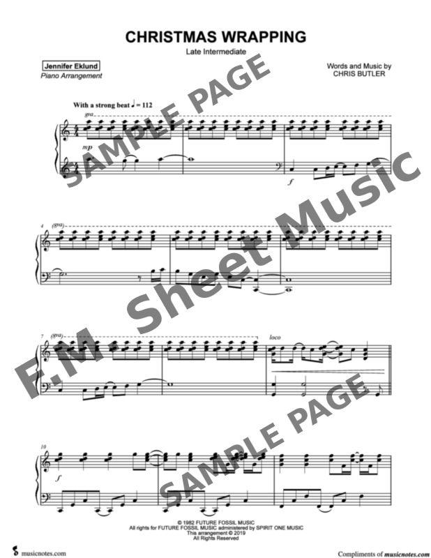 christmas wrapping piano sheet music